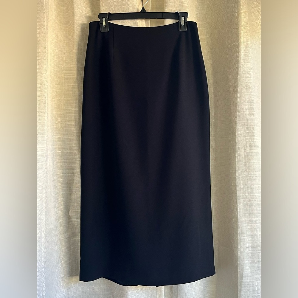 Midi length black pencil skirt